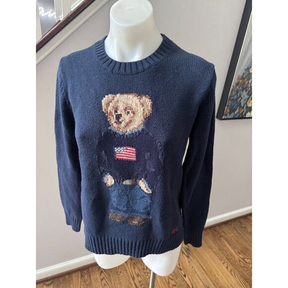 Polo Ralph Lauren Polo Bear Cotton-Linen Sweater Size XS - Picture 4 of 7